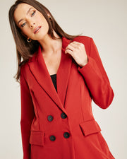 Lapel Front Double Breasted Blazer | Brick