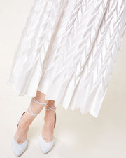 Pleated Silky Midi Skirt
