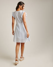 Wrapped Broderie Dress | Blue
