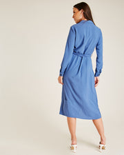 Belted Shirt Dress | Blue